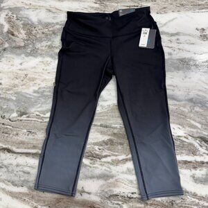 NWT Gap Fit Capri Leggings Black Gray Women Size Medium